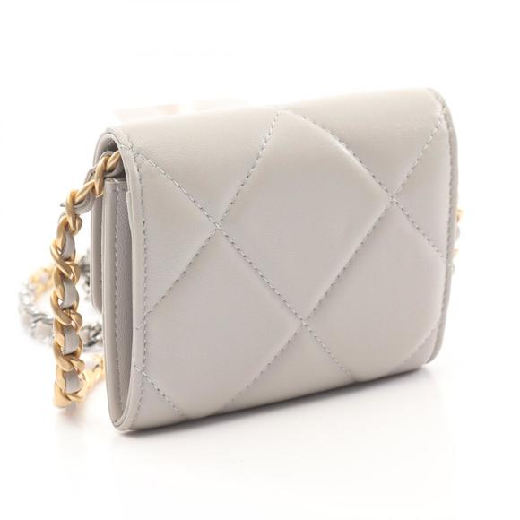 CHANEL Matelasse Shoulder Bag lambskin sheep leather gray - Picture 2 of 5